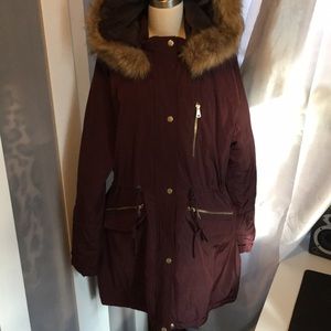Target Mossimo Burgundy Winter Parka Coat
